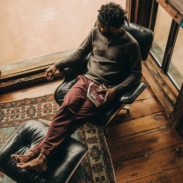 The Fillmore Pant in Burgundy Terry