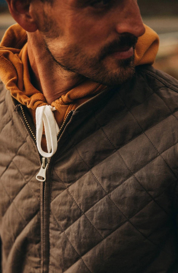 The Quilted Bomber Jacket in Espresso