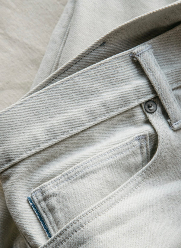 The Pen Slim - Silver Gray White 14oz Selvedge