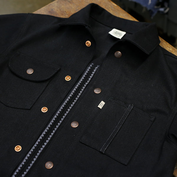 BLACK DENIM CHORE COAT 13.75oz