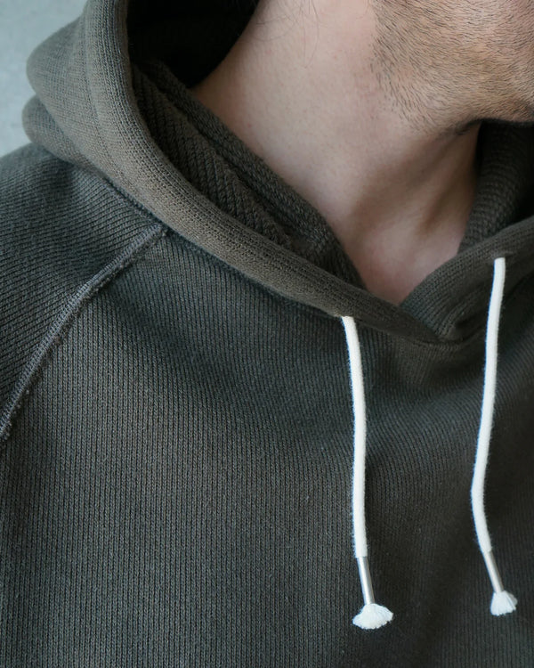 Pullover Hoodie - 701gsm Double Heavyweight French Terry - Khaki Green