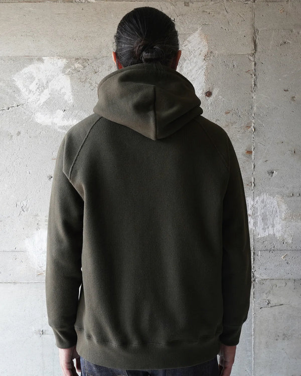 Pullover Hoodie - 701gsm Double Heavyweight French Terry - Khaki Green