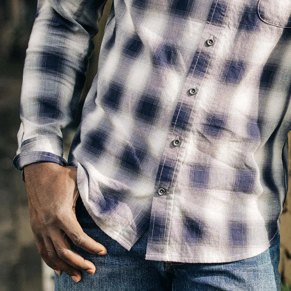 The California in Storm Plaid Ombre Twill