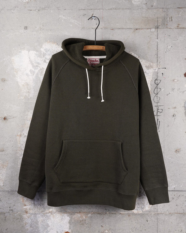 Pullover Hoodie - 701gsm Double Heavyweight French Terry - Khaki Green