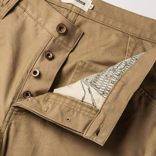 The Camp Pant in Khaki Reverse Sateen